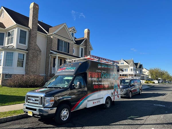 Service Truck Outside House