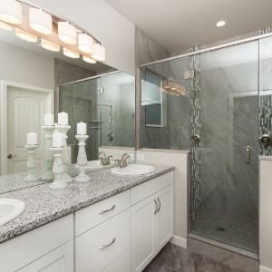 vanity in bathroom